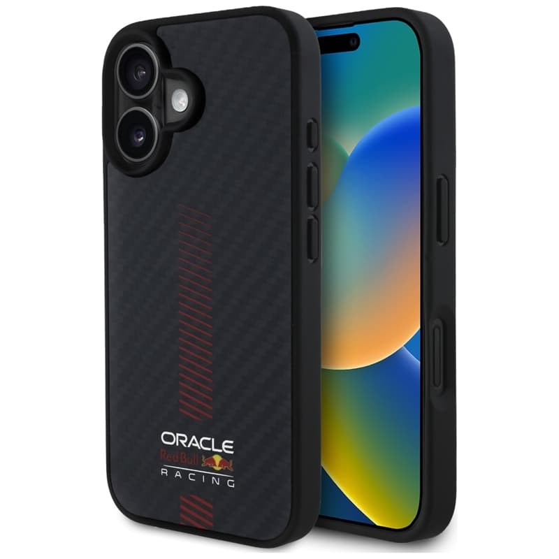 Red Bull Carbon Fiber Power Bar MagSafe - iPhone 16 Case (Black)