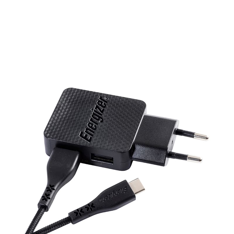 Energizer HardCase - 2x USB-A 12W mains charger + USB-C & Micro USB cable (Black) 4