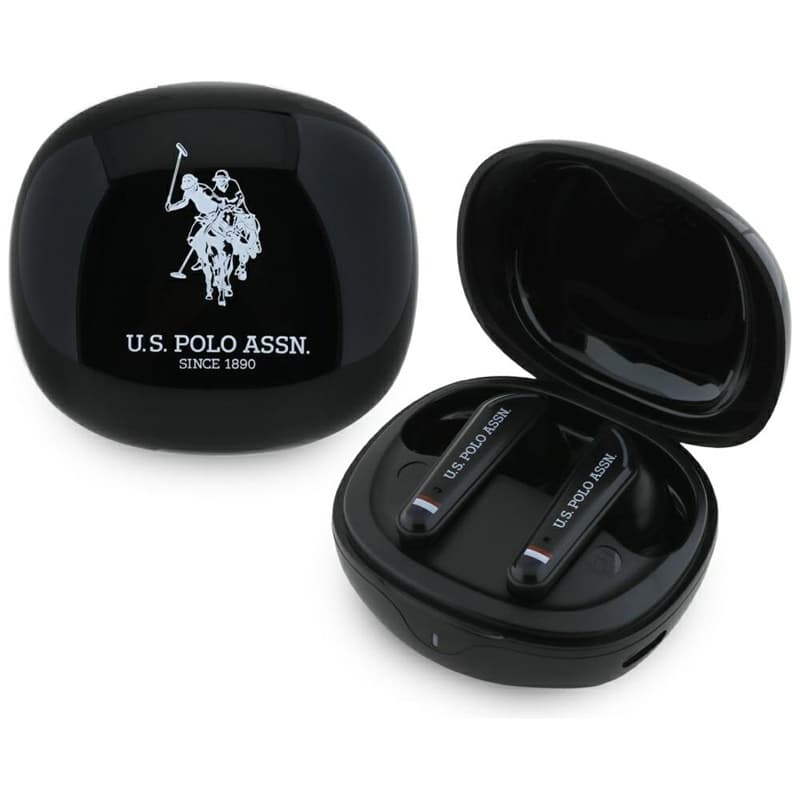 US Polo Assn DH Logo - TWS Earphones + Charging Case (Black) 1