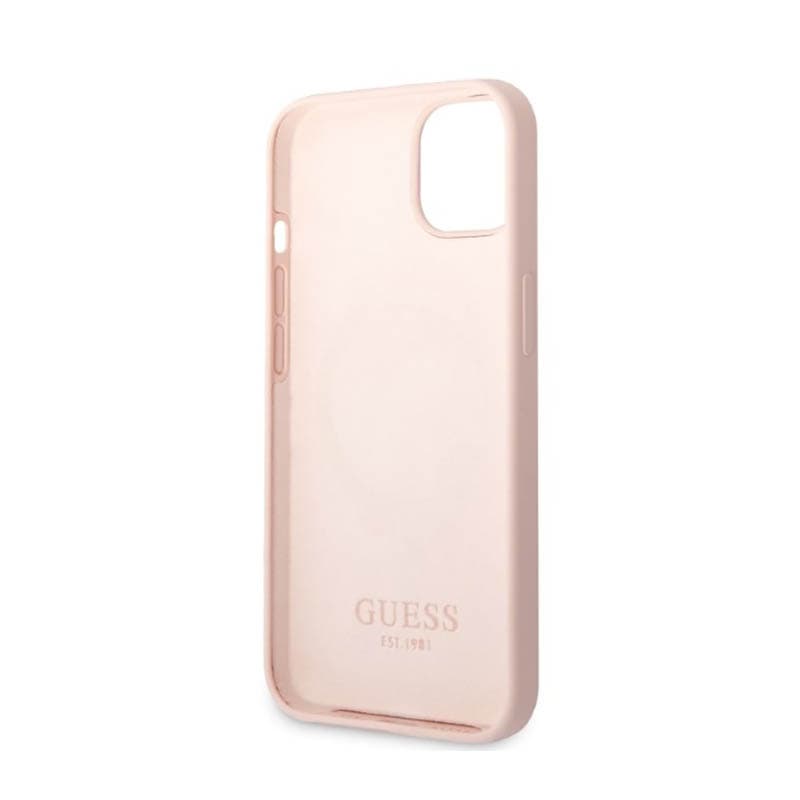 Guess Silicone Logo Plate MagSafe - Case for iPhone 13 (Pink) 7