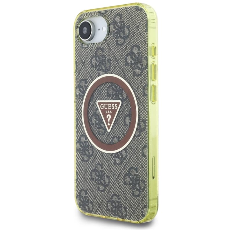 Guess IML Metal Glitter 4G Circle Triangle MagSafe - Case for iPhone 16e (brown) 2