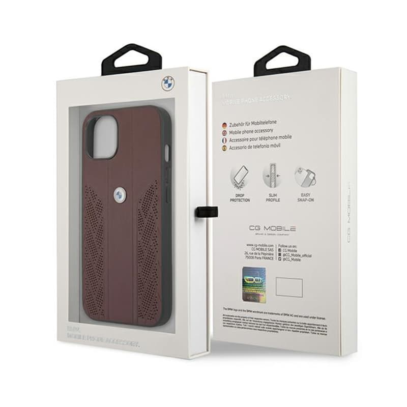 BMW Leather Curve Perforate HC - Case for iPhone 13 mini (Red) 7