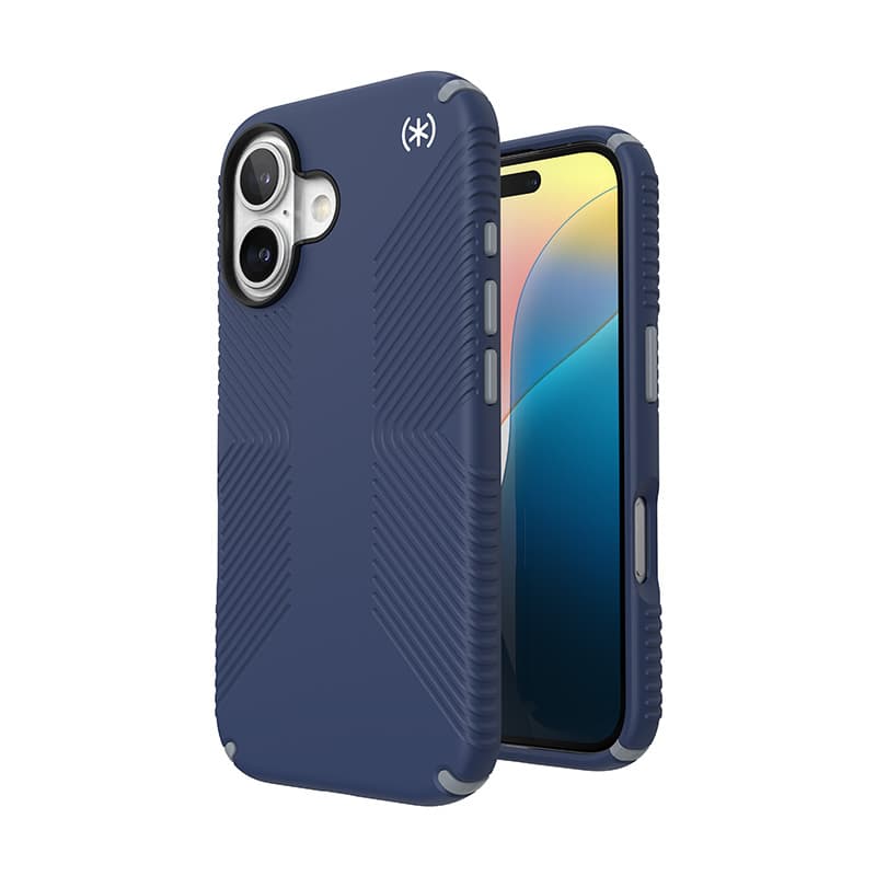 Speck Presidio2 Grip - iPhone 16 Case (Coastal Blue / Dust Gray / White) 1