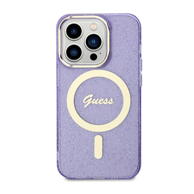 Guess Glitter Gold MagSafe - Case for iPhone 14 Pro (Purple) 3