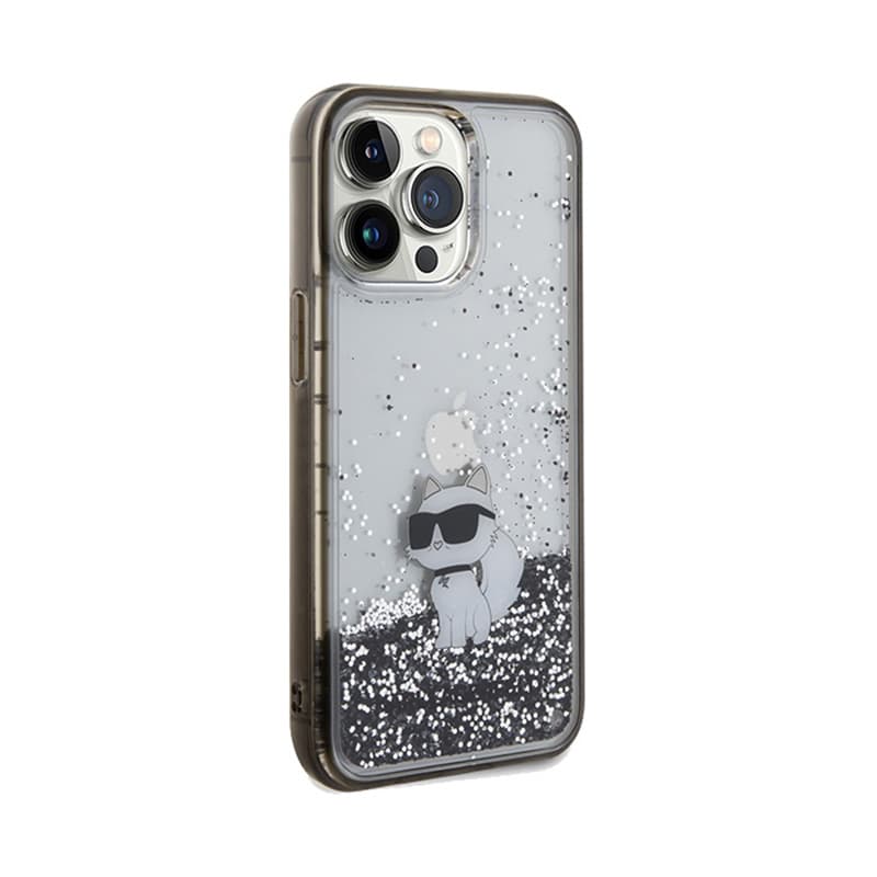 Karl Lagerfeld Liquid Glitter Choupette - iPhone 13 Pro Case (Transparent) 4