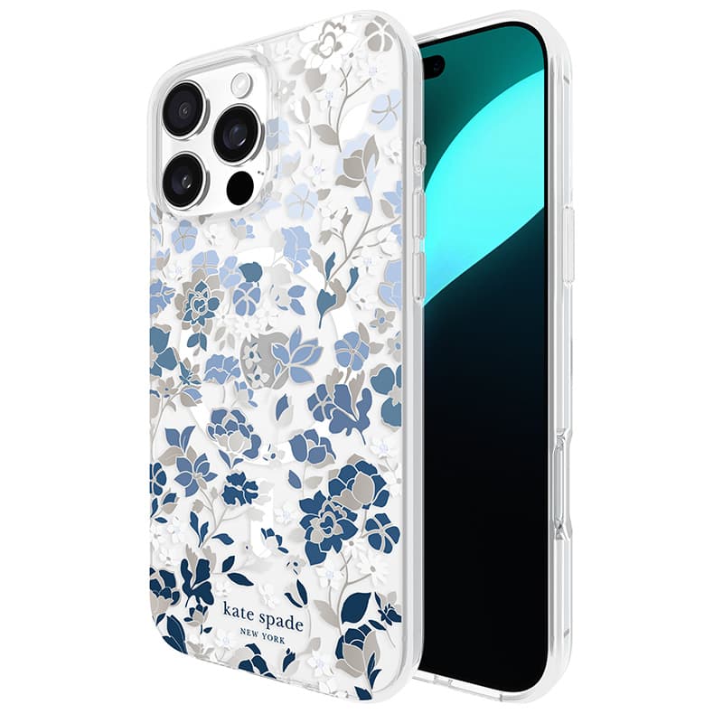 Kate Spade New York Protective Gems MagSafe - Case for iPhone 16 Pro Max (Flowerbed Blue)