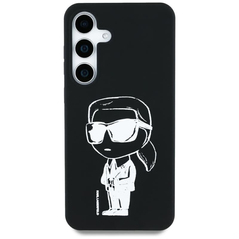 Karl Lagerfeld Silicone Graffiti Ikonik Printed Logo MagSafe - Case for Samsung Galaxy S25 (Black) 3