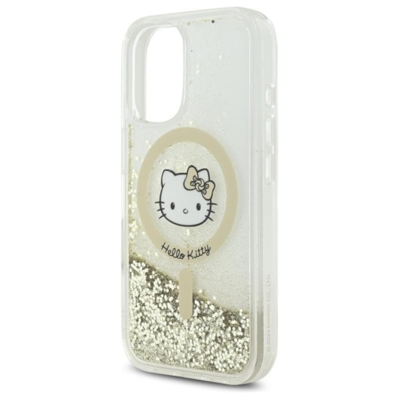 Hello Kitty Liquid Glitter Fever MagSafe - Case for iPhone 16 (white/gold) 6