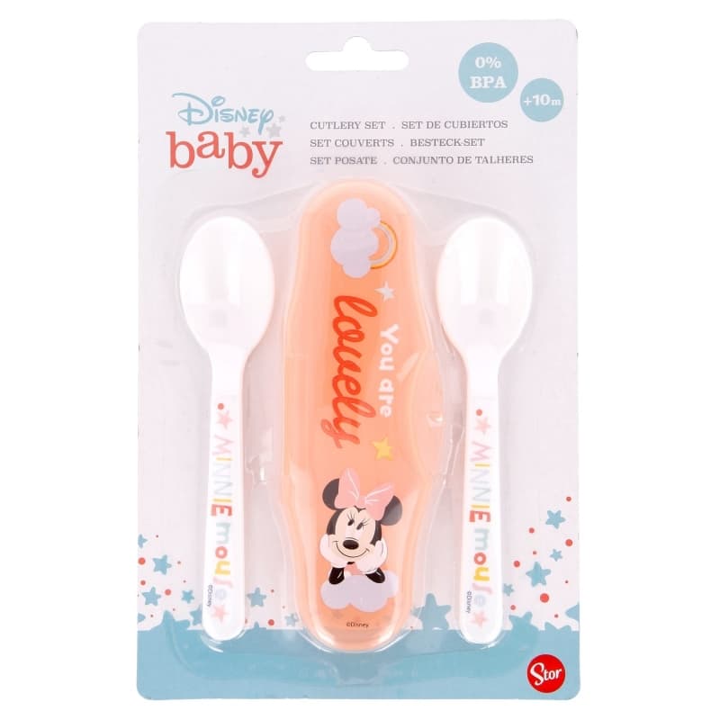 Minnie Mouse - 2 feeding spoon + case (Indigo dreams) 3