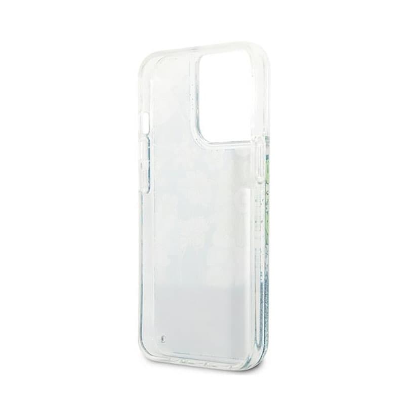 Guess Liquid Glitter Flower – Cover for iPhone 13 Pro Max (Blue/Green) 7