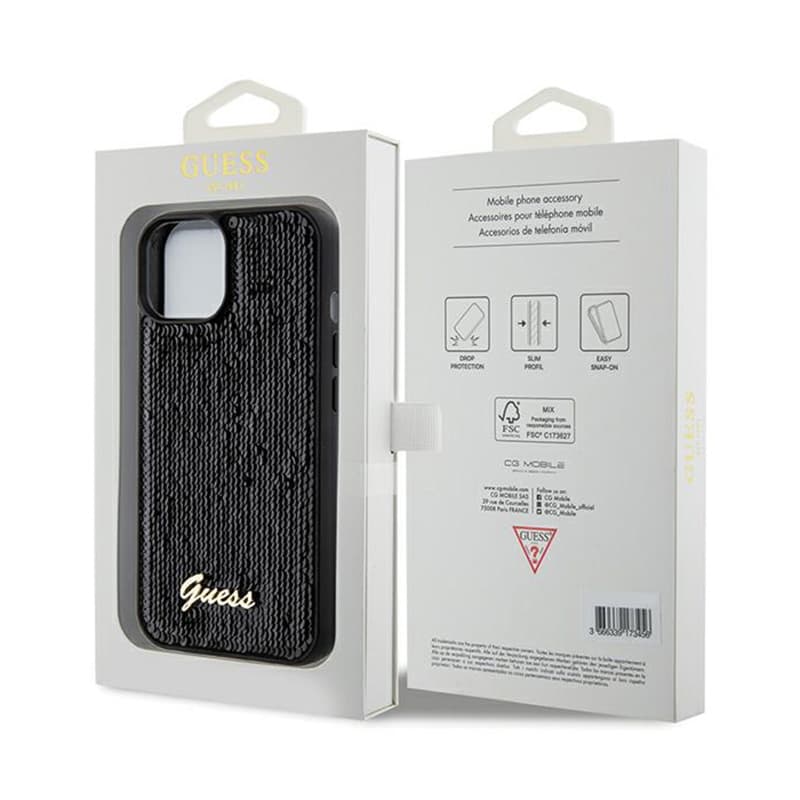 Guess Sequin Script Metal - Case for iPhone 14 (black) 8