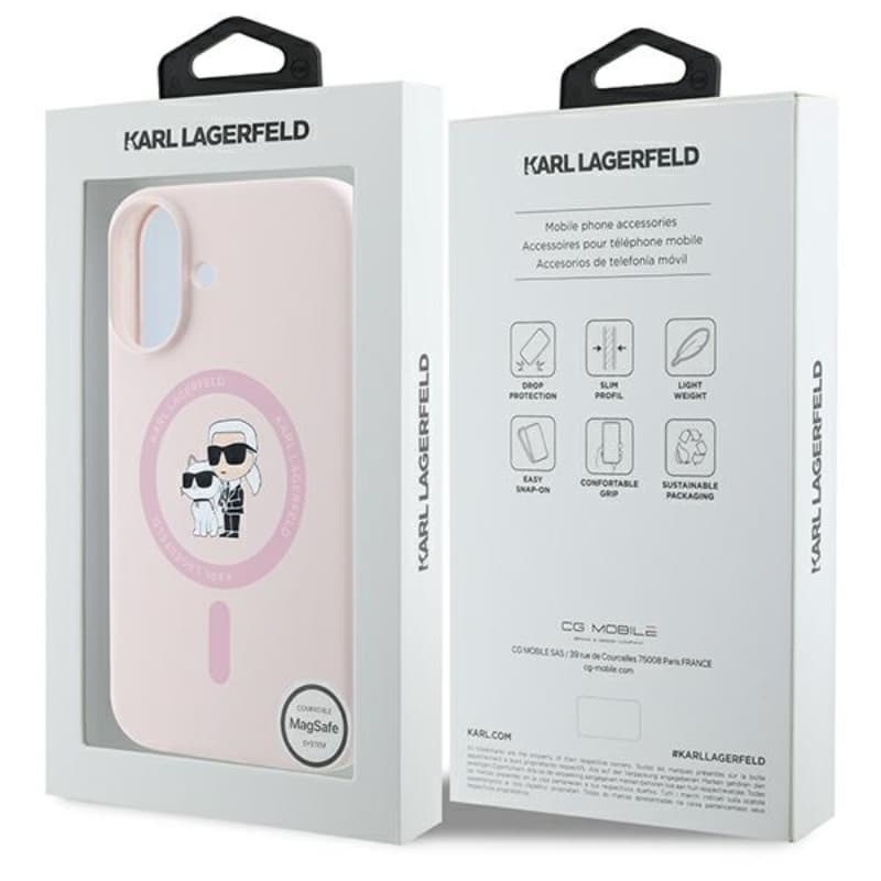 Karl Lagerfeld Silicone Karl & Choupette Ring MagSafe - Case iPhone 16 (pink) 8