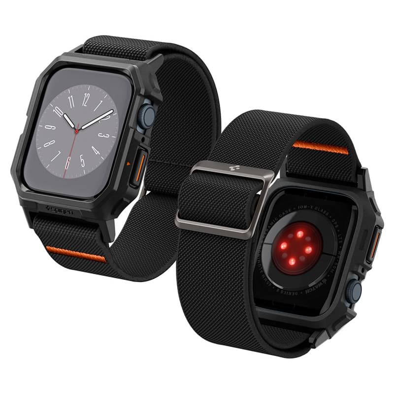 Spigen Lite Fit "Pro" - Case with strap for Apple Watch 4/5/6/7/8/9/SE 44/45 mm (Matte Black) 8