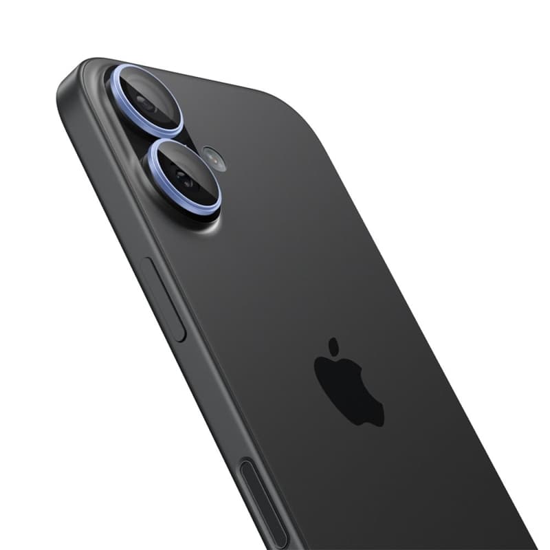 Spigen Optik Pro GLAS.TR EZ Fit Camera Protector 2-Pack - Glass Lens Protector for iPhone 16 / 16 Plus / 17 (2 pcs) (Blue) 3