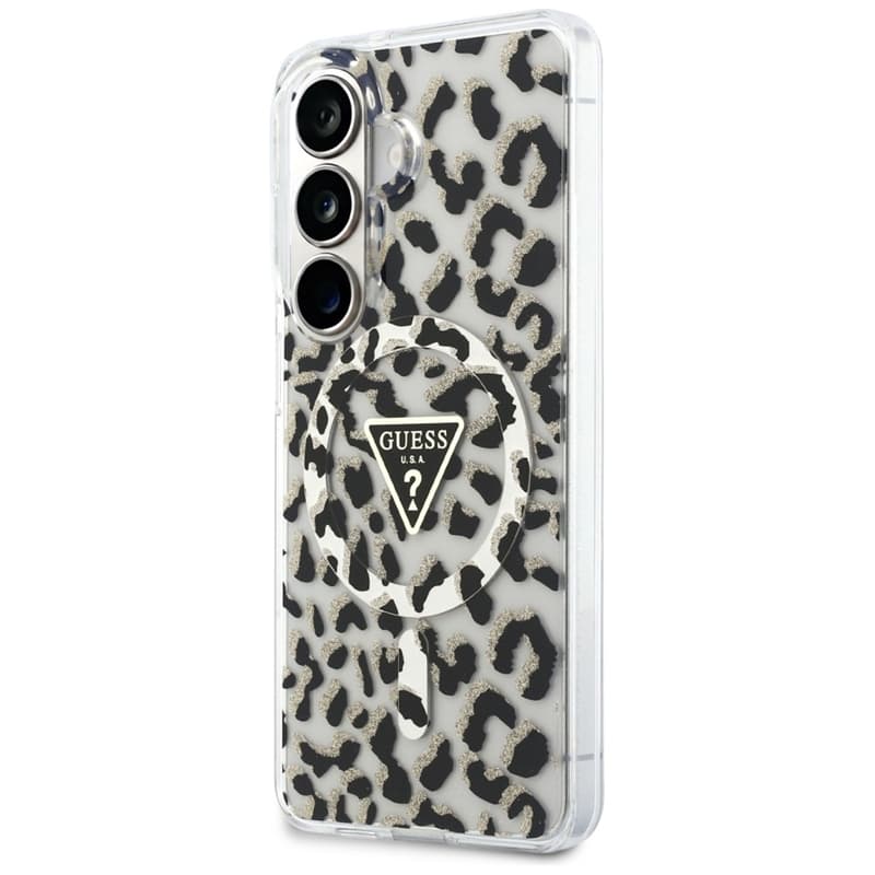 Guess IML Leopard Print Triangle MagSafe - Samsung Galaxy S26 Case (Black) 2