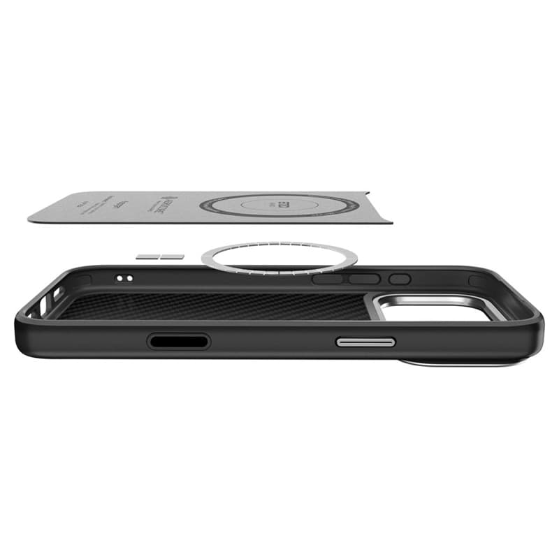 Spigen Enzo Aramid T Mag MagSafe - Case for iPhone 17 Pro (Black/Silver) 8