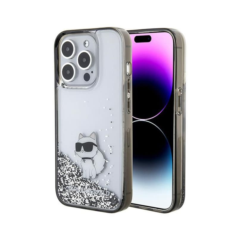 Karl Lagerfeld Liquid Glitter Choupette - iPhone 15 Pro Max Case (Transparent) 1