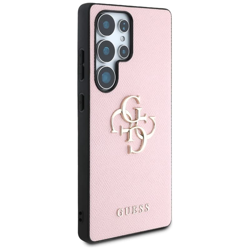 Guess Grained Big 4G Logo Small Classic Logo - Case for Samsung Galaxy S25 Ultra (pink) 4