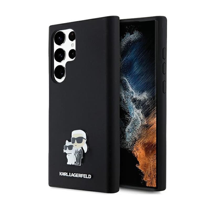 Karl Lagerfeld Silicone Karl & Choupette Metal Pin - Case Samsung Galaxy S24 Ultra (czarny) 1