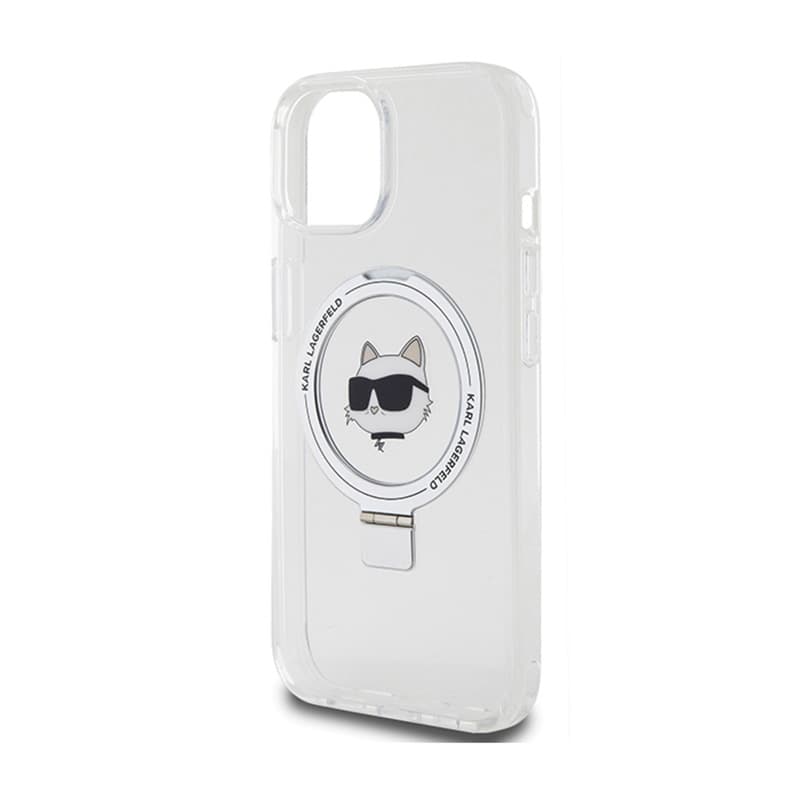 Karl Lagerfeld Ring Stand Choupette Head MagSafe - iPhone 15 Case (white) 6