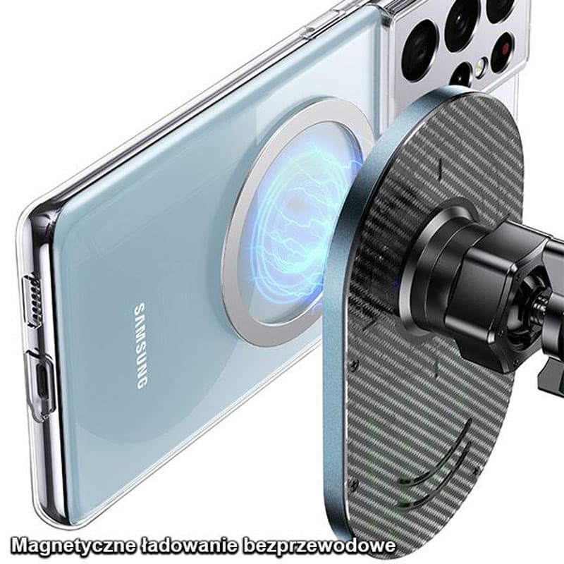 USAMS US-CD170 - Magnetic car holder with 15W wireless charging (Black) 2