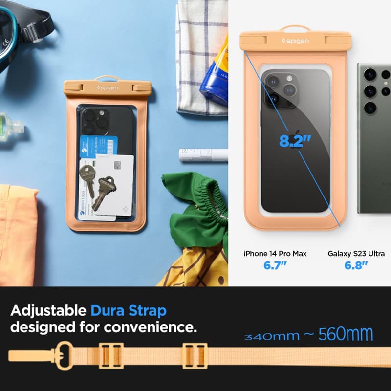 Spigen A601 Universal Waterproof Case - Case for smartphones up to 6.9" (Apricot) 3