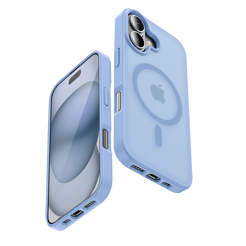 Crong Hybrid Matte Magnetic - MagSafe iPhone 17 Case (Blue) 2