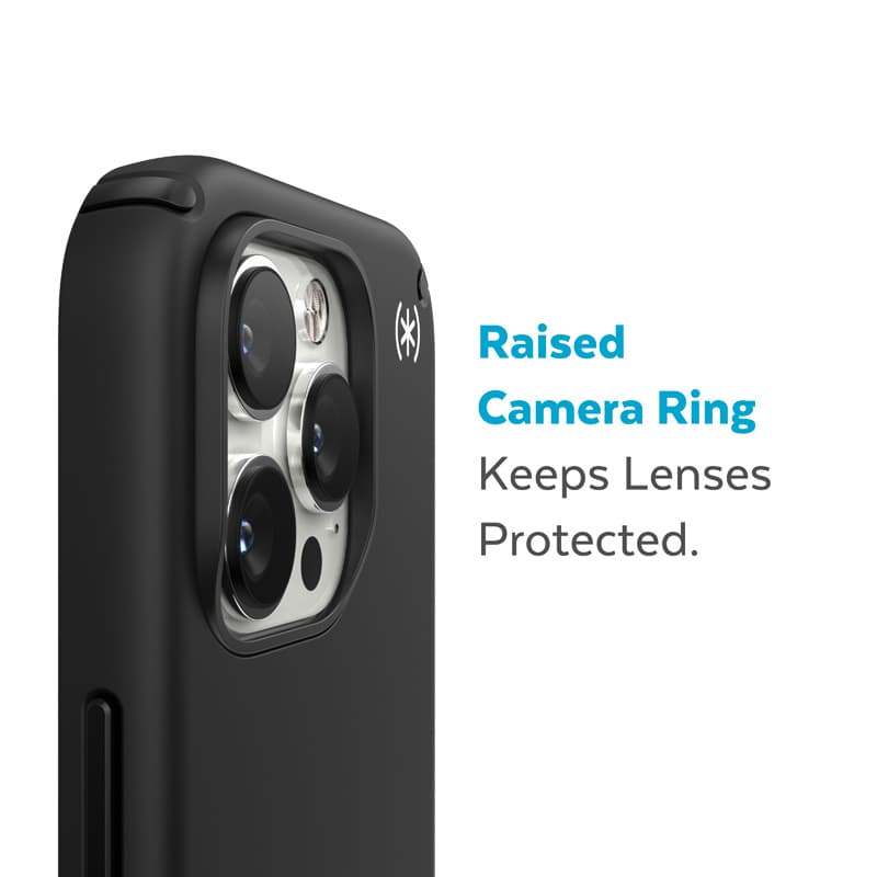 Speck Presidio2 Pro - Antibacterial iPhone 14 Pro Case (Black / Black / White) 7