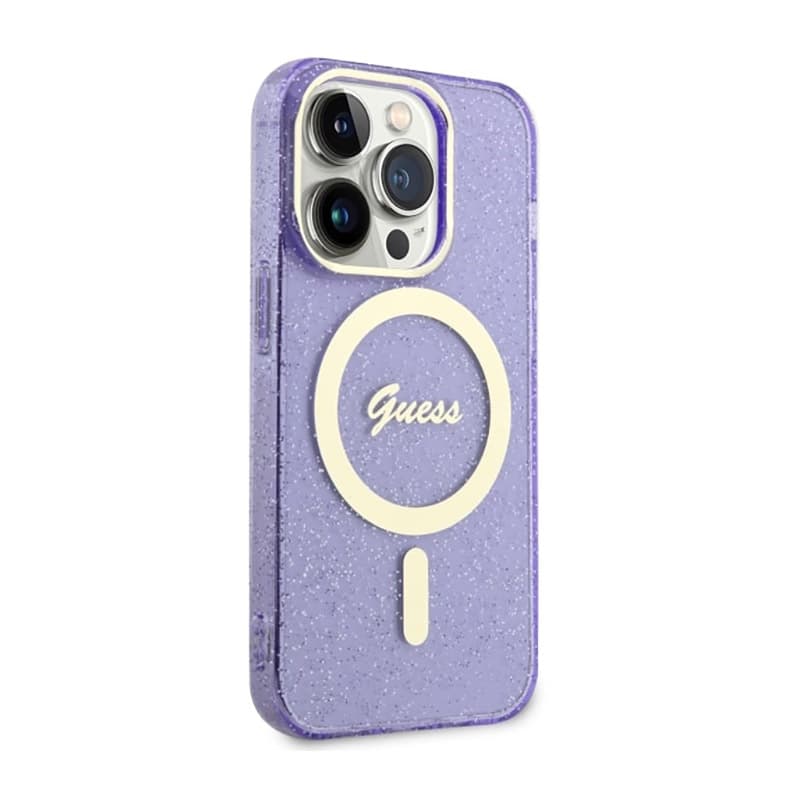 Guess Glitter Gold MagSafe - Case for iPhone 14 Pro (Purple) 4