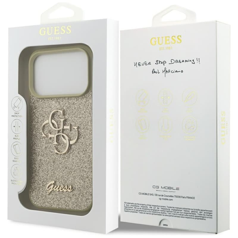 Guess Fixed Glitter Big 4G - Case for iPhone 17 Pro (gold) 8