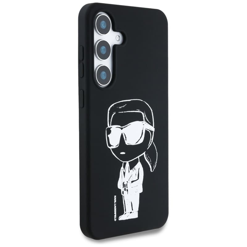 Karl Lagerfeld Silicone Graffiti Ikonik Printed Logo MagSafe - Case for Samsung Galaxy S25 (Black) 4