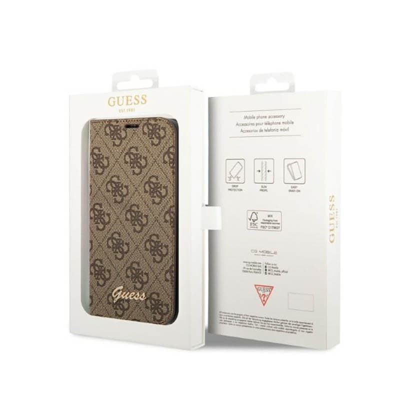 Guess 4G Metal Camera Outline Booktype Case - Case for iPhone 14 (Brown) 7