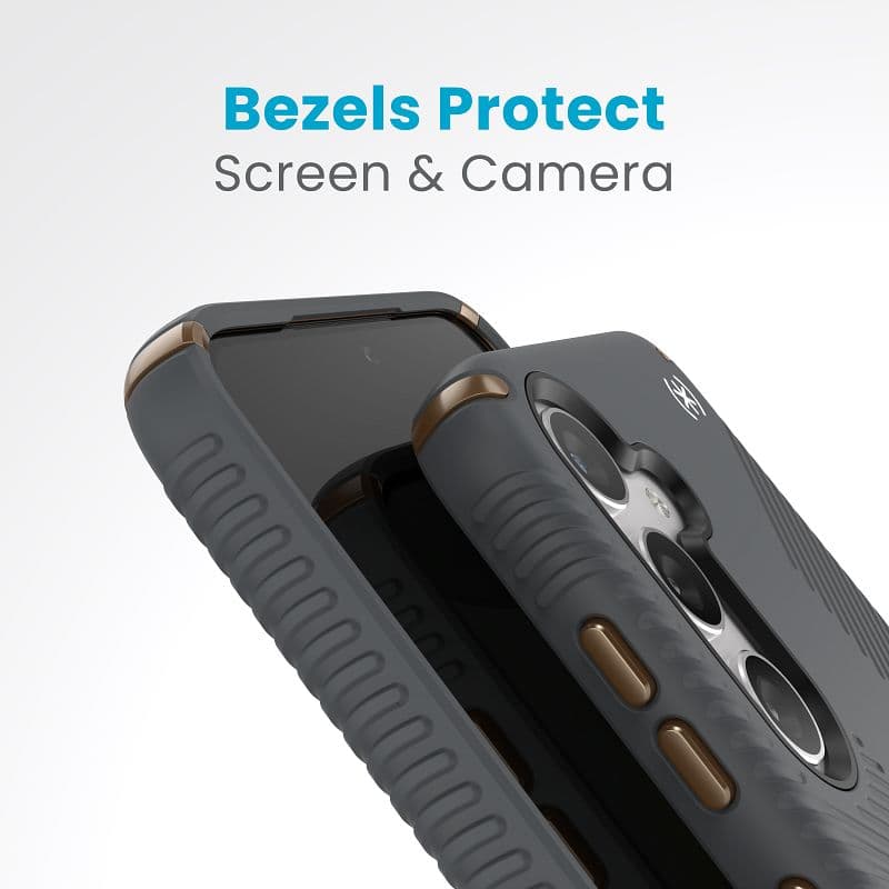 Speck Presidio2 Grip - Samsung Galaxy S24 Case (Charcoal Gray / Cool Bronze) 5