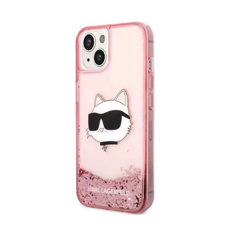 Karl Lagerfeld Liquid Glitter NFT Choupette Head - Case for iPhone 14 Plus (Pink) 2