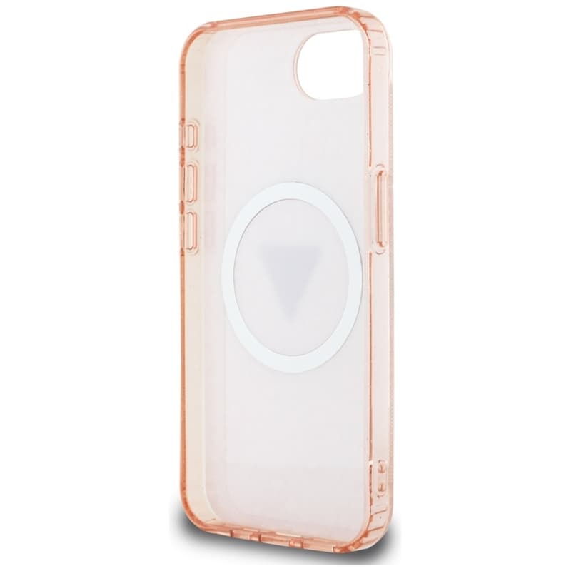 Guess IML Metal Glitter 4G Circle Triangle MagSafe - Case for iPhone 16e (pink) 7