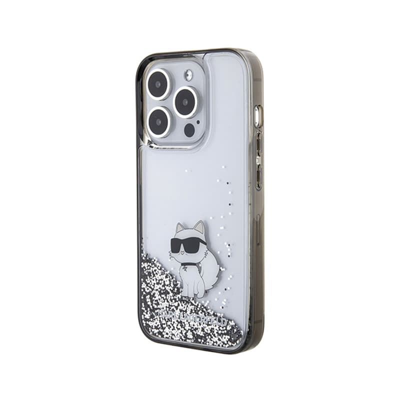 Karl Lagerfeld Liquid Glitter Choupette - iPhone 15 Pro Max Case (Transparent) 2