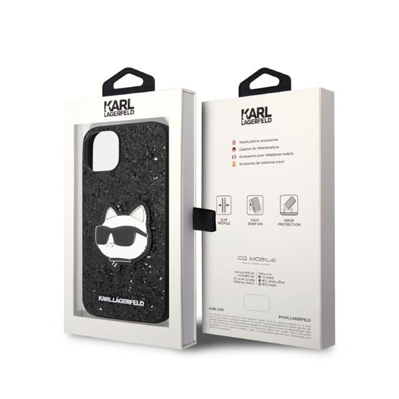 Karl Lagerfeld NFT Glitter Choupette Patch - Case for iPhone 14 Plus (Black) 8