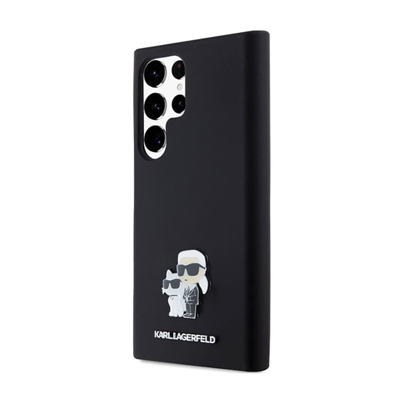 Karl Lagerfeld Silicone Karl & Choupette Metal Pin - Case Samsung Galaxy S24 Ultra (czarny) 2