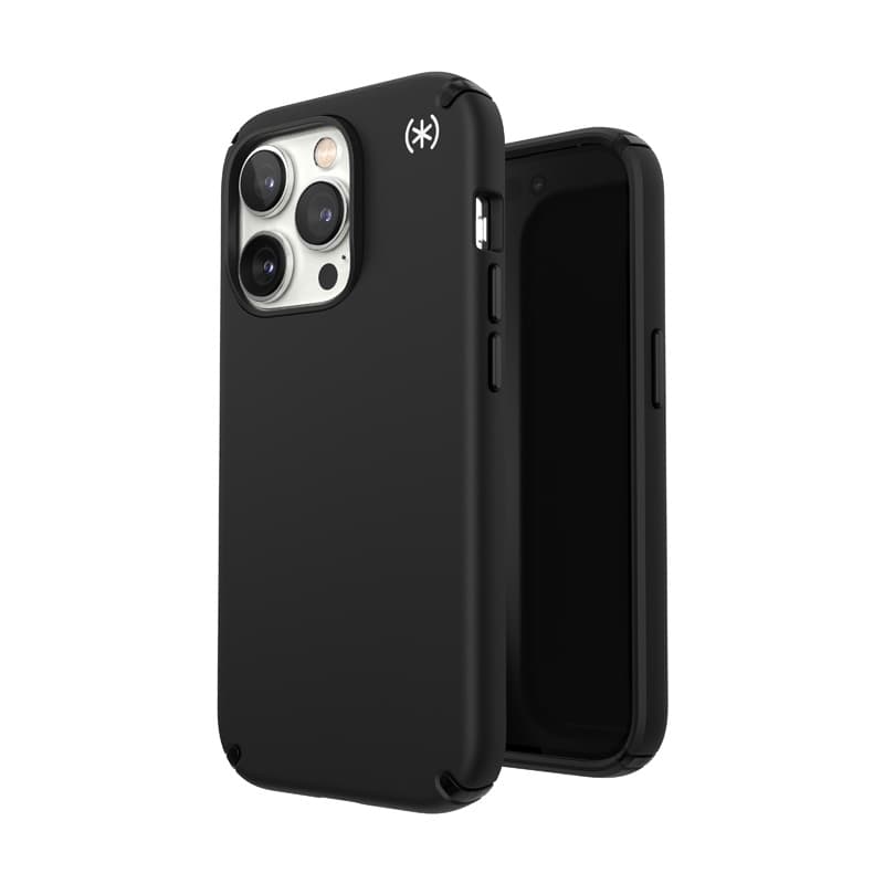 Speck Presidio2 Pro - Antibacterial iPhone 14 Pro Case (Black / Black / White)