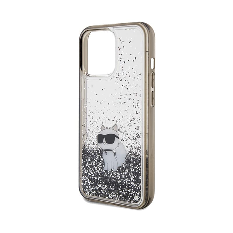 Karl Lagerfeld Liquid Glitter Choupette - iPhone 13 Pro Case (Transparent) 6