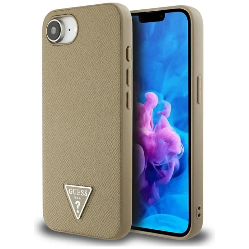 Guess Grained Triangle MagSafe - Case for iPhone 16e (brown) 1