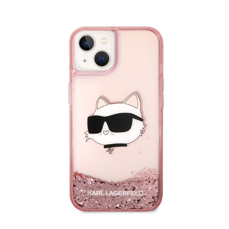 Karl Lagerfeld Liquid Glitter NFT Choupette Head - Case for iPhone 14 Plus (Pink) 3