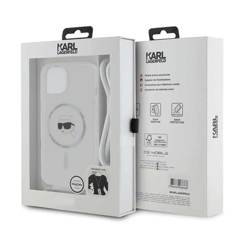 Karl Lagerfeld Crossbody IML Karl Head MagSafe - iPhone 15 / 14 / 13 Case (Transparent) 7