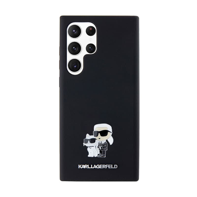 Karl Lagerfeld Silicone Karl & Choupette Metal Pin - Case Samsung Galaxy S24 Ultra (czarny) 3