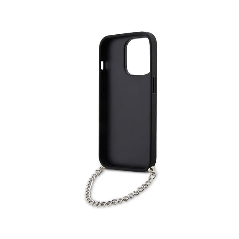 Karl Lagerfeld Saffiano Monogram Chain - Case for iPhone 14 Pro (Silver) 6