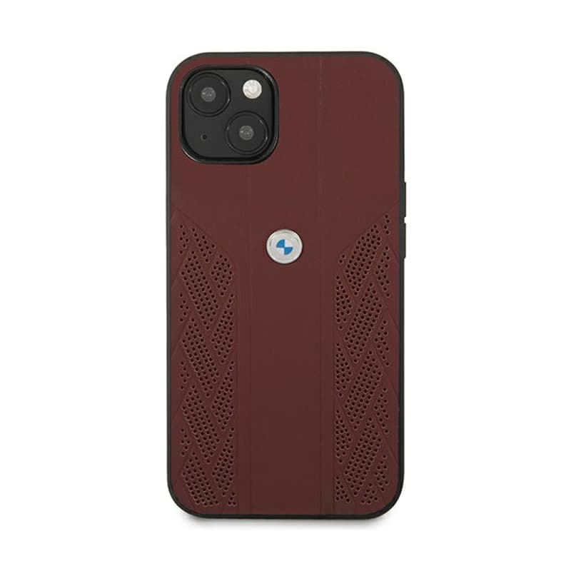 BMW Leather Curve Perforate HC - Case for iPhone 13 (Red) 2