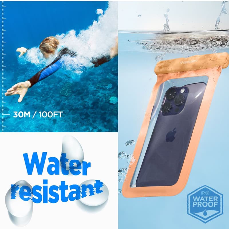 Spigen A601 Universal Waterproof Case - Case for smartphones up to 6.9" (Apricot) 5