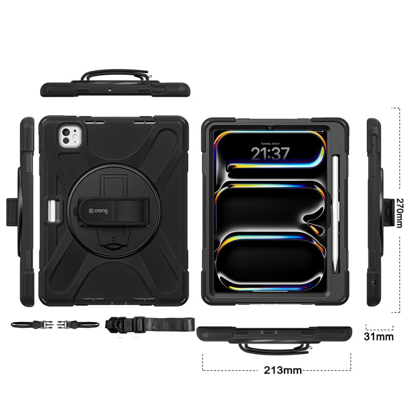 Crong Defender Plus – Rugged case iPad Pro 11" M5 (2025) / M4 (2024) (Black) 7