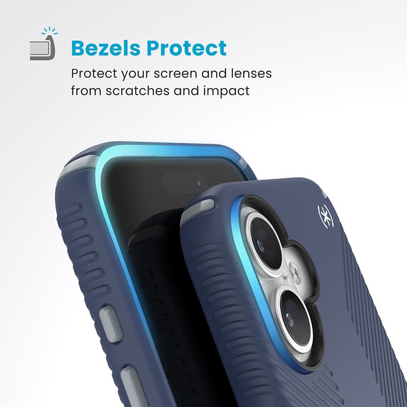 Speck Presidio2 Grip - iPhone 16 Case (Coastal Blue / Dust Gray / White) 4