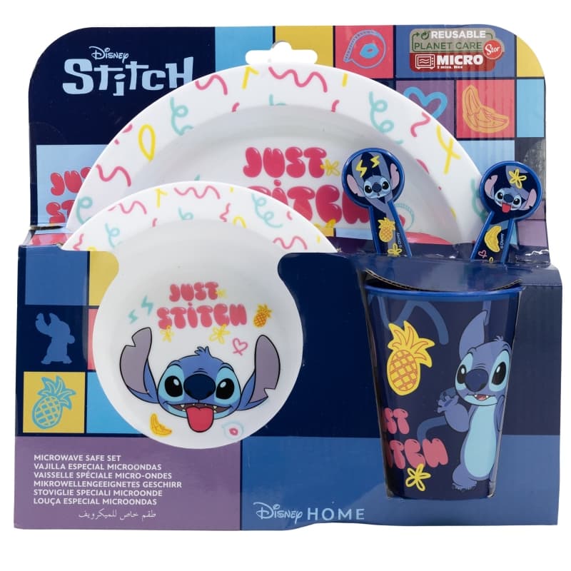 Disney Stitch - 5-piece microwave tableware set from the Palms collection (plate, bowl, cup, fork, spoon) 2